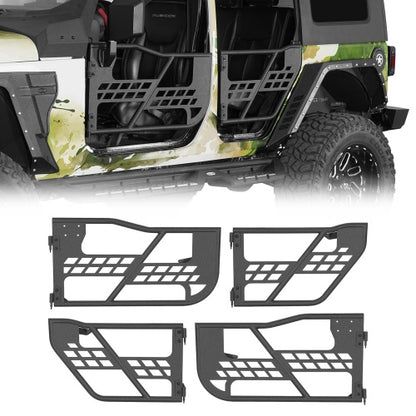 Front & Rear Tubular Doors Guards for 2007-2018 Jeep Wrangler JK 4-Door - Ultralisk 4x4