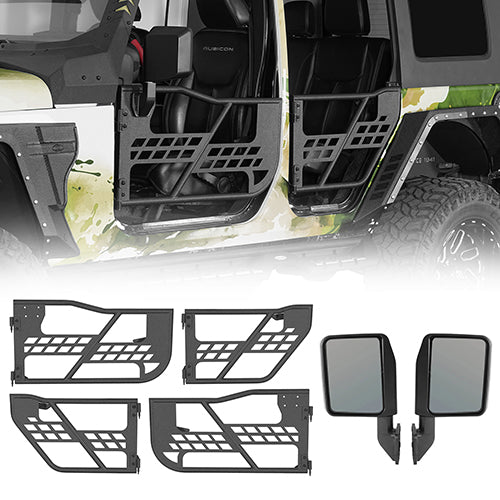 Front & Rear Tubular Doors Guards for 2007-2018 Jeep Wrangler JK 4-Door - Ultralisk 4x4