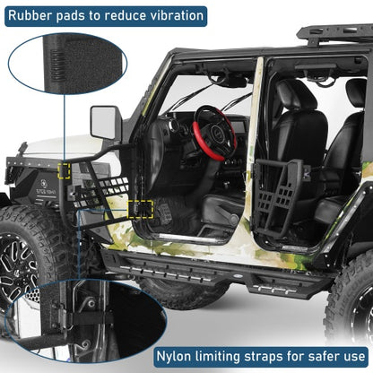 Front & Rear Tubular Doors Guards for 2007-2018 Jeep Wrangler JK 4-Door - Ultralisk 4x4