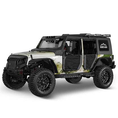 Tube Half Front & Rear Doors w/ Black shade skins For 2007-2018 Jeep Wrangler JK 4 Doors - Ultralisk4x4