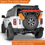 Universal Jeep & Bronco Carrier Storage basket Fits for 30" to 40" Tire for Jeep Wrangler JK JL TJ YJ CJ & Ford Bronco- Ultralisk 4x4 ul1031s 11