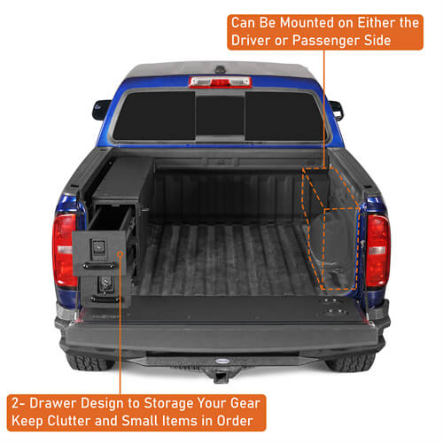 Wheel Well Storage Drawer System Truck Side Box For 2015-2022 Chevy Colorado GMC Canyon - Ultralisk4x4-u9105-6