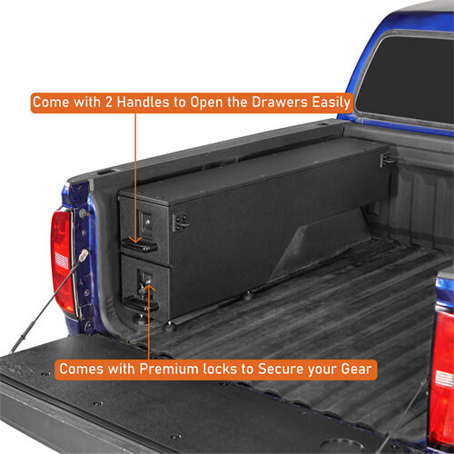 Wheel Well Storage Drawer System Truck Side Box For 2015-2022 Chevy Colorado GMC Canyon - Ultralisk4x4-u9105-7