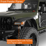 Jeep Wrangler JL & Gladiator JT Wide Flat Front Fender Flares 4x4 Jeep Parts - Ultralisk4x4 ul7015s 8