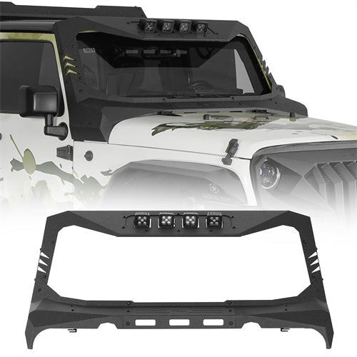 Madmax Windshield Frame Cover Visor/Cowl Combination For 2007-2018 Jeep Wrangler JK - Ultralisk4x4