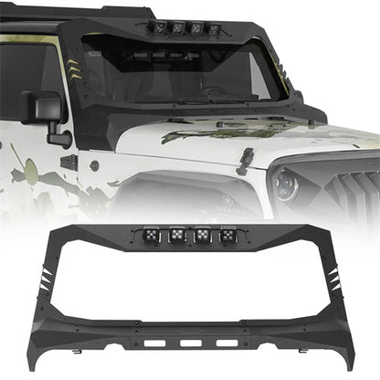Madmax Windshield Frame Cover Visor/Cowl Combination For 2007-2018 Jeep Wrangler JK - Ultralisk4x4