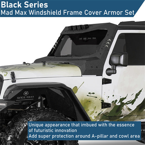Madmax Windshield Frame Cover Visor/Cowl Combination For 2007-2018 Jeep Wrangler JK - Ultralisk4x4
