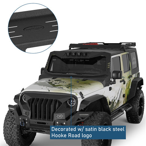 Madmax Windshield Frame Cover Visor/Cowl Combination For 2007-2018 Jeep Wrangler JK - Ultralisk4x4