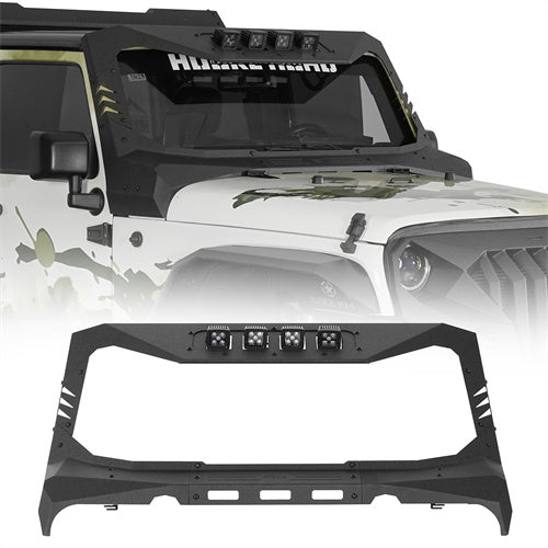Madmax Windshield Frame Cover Visor/Cowl Combination For 2007-2018 Jeep Wrangler JK - Ultralisk4x4