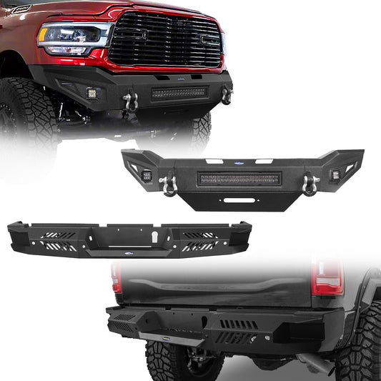 Front Bumper & Rear Bumper w/LED Lights(19-23 Dodge Ram 2500) - ultralisk4x4