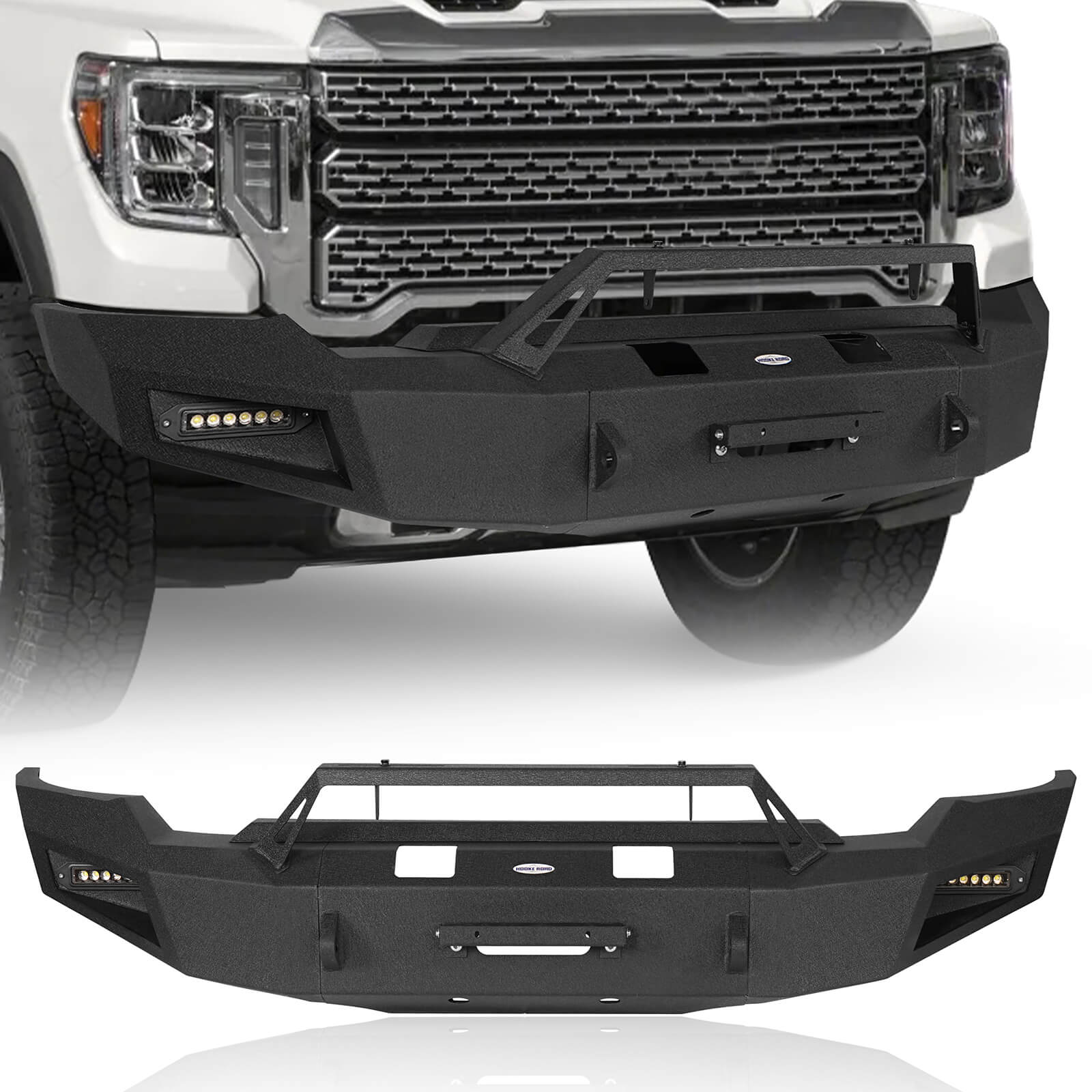 Truck Bumpers Aftermarket Aftermarket 20-23 GMC Sierra 2500/3500HD Front Bumper with Winch Plate