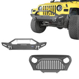 Blade Master Front Bumper and Gladiator Grille Cover Combo for Jeep Wrangler TJ 1997-2006 MMR0276BXG145 u-Box Offroad 1