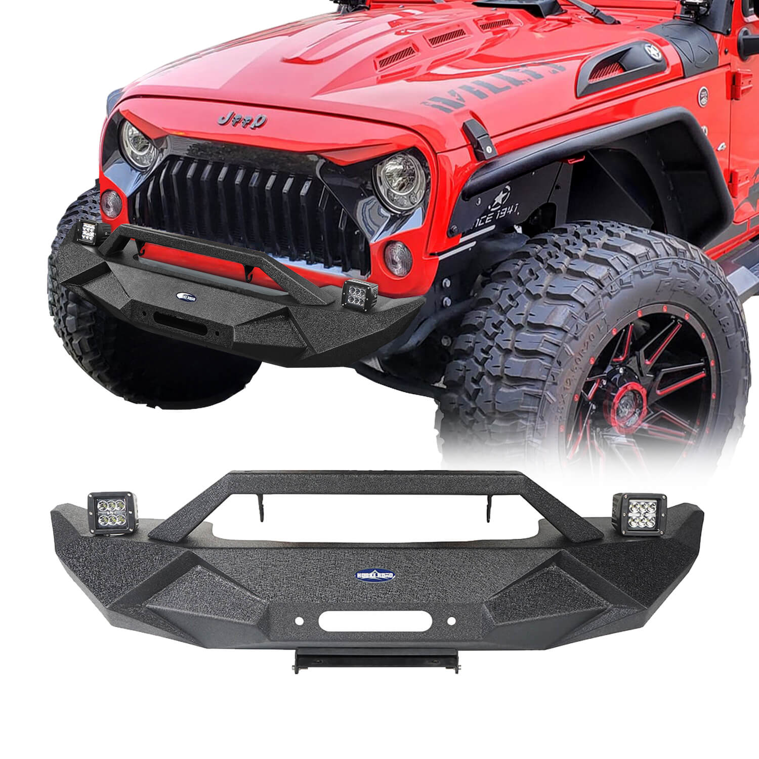 Blade Master Front Bumper w/Winch Plate for 2007-2018 Jeep JK u117 1