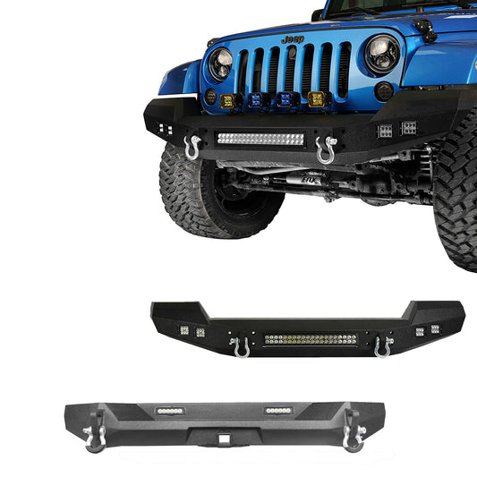 Climber Full width Front Bumper & Rear Bumper Combo(07-18 Jeep Wrangler JK) - Ultralisk 4x4