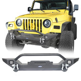 Different Trail Rock Mid Front Bumper w/ Winch Plate & LED Lighting(97-06 Jeep Wrangler TJ) - ultralisk4x4