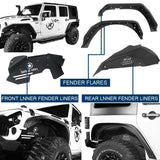 Fender Flares & Front  Inner Fender Liners & Rear Inner Fender Liners(07-18 Jeep Wrangler JK) - Ultralisk 4x4