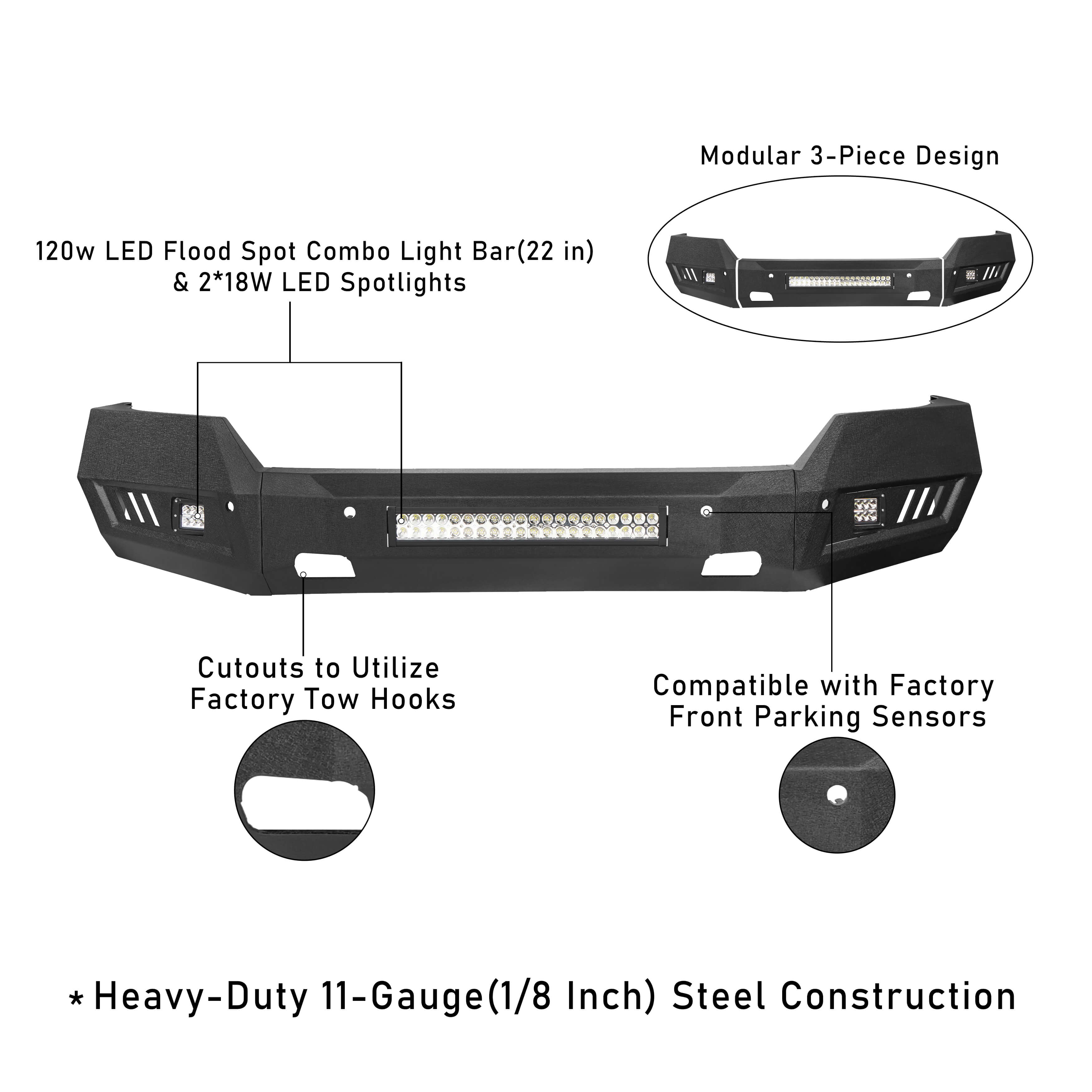 2017 Chevrolet Silverado 1500 Front Bumper Front Bumper for 2016-2018 Chevy Silverado 1500 - ultralisk4x4