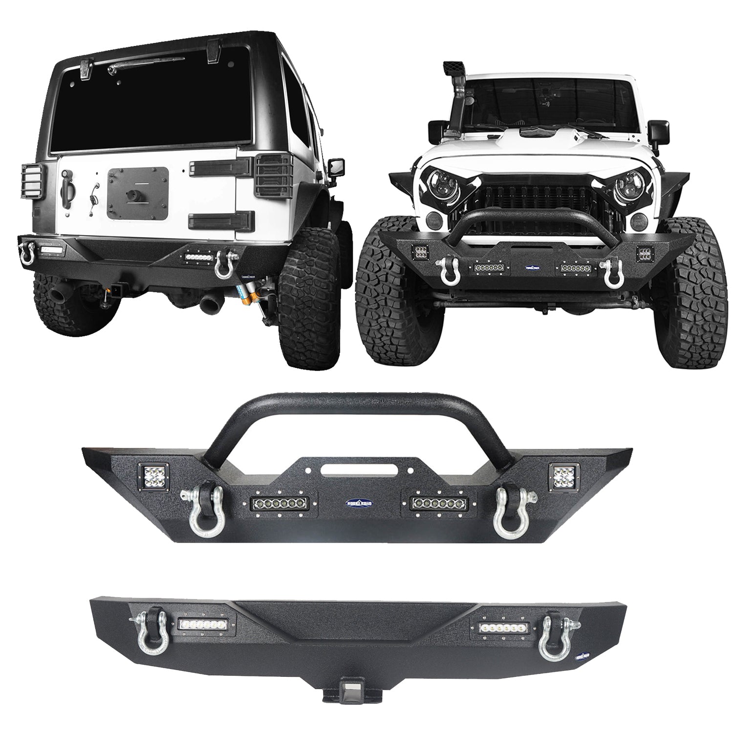 Jeep JK Front Bumper & Rear Bumper Combo for 20072018 Jeep Wrangler JK