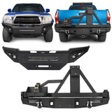 Tacoma Front Bumper & Rear Bumper w/Swing Out Tire Carrier for 2005-2011 Toyota Tacoma - ultralisk4x4 b40194013-1