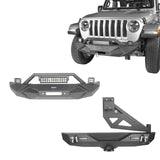 Front Bumper & Rear Bumper w/Tire Carrier(18-24 Jeep Wrangler JL) - ultralisk4x4
