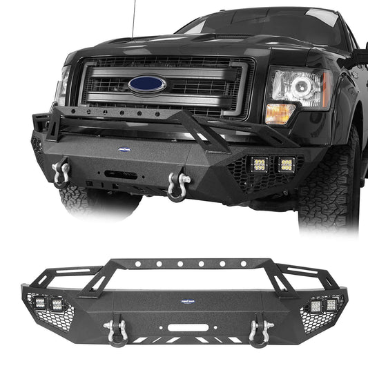 Full Width Front Bumper w/Grill Guard(09-14 Ford F-150, Excluding Raptor) - Ultralisk4x4