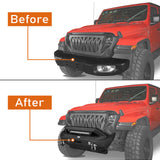 Rock Crawler Stubby Front Bumper with low-profile grille guard for Jeep Wrangler JL & Jeep Gladiator JT - Ultralisk 4x4 u3031 4