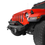 Rock Crawler Stubby Front Bumper with low-profile grille guard for Jeep Wrangler JL & Jeep Gladiator JT - Ultralisk 4x4 u3031 5