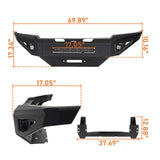 Tacoma Front Bumper Full Width Front Bumper w/Winch Plate for 2005-2011 Toyota Tacoma - Ultralisk 4x4  b4019-11