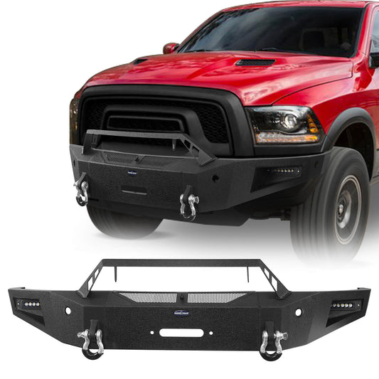 2015-2018 Dodge Ram 1500 Rebel Full-Width Front Bumper  w/Winch Plate - ultralisk4x4 u6011  1