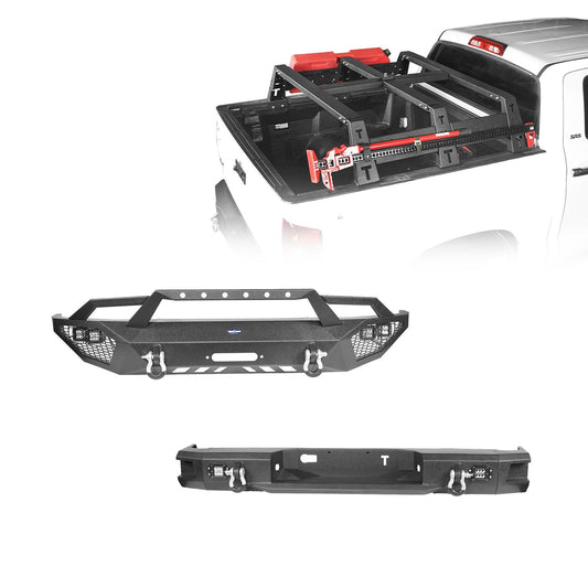 Front Bumper & Rear Bumper & Bed Rack for 2014-2021 Toyota Tundra b5000+b5003+b5005 1