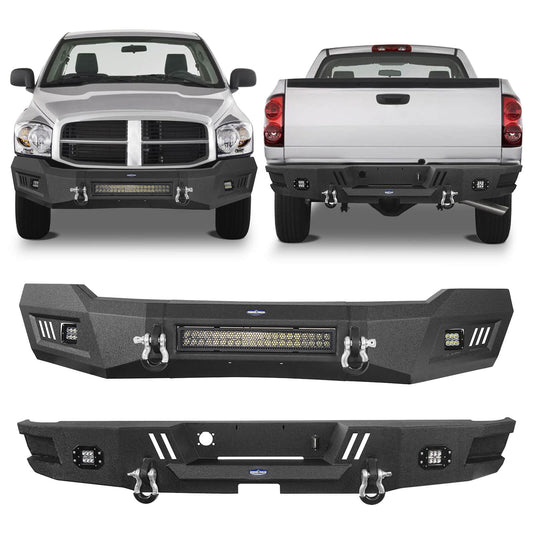 Dodge Ram 1500 Full-Width Front Bumper & Rear Bumper for 2006-2008 Dodge Ram 1500 ultralisk4x4 u65006504 1