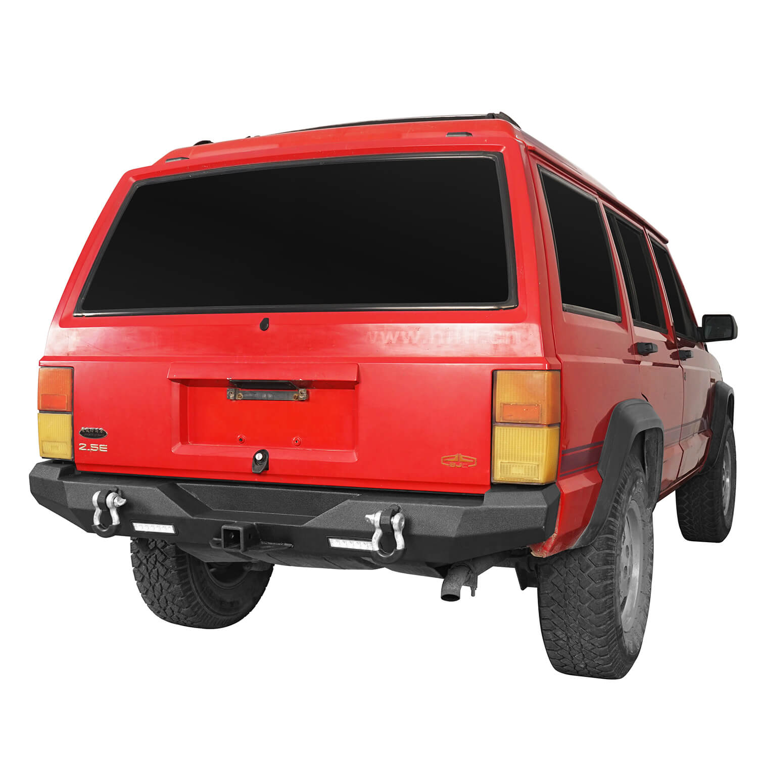 Full Width front Bumper Destroyer Rear Bumper w/2 ×18W LED Floodlights for Jeep Cherokee XJ 1984-2001 BXG321323 10