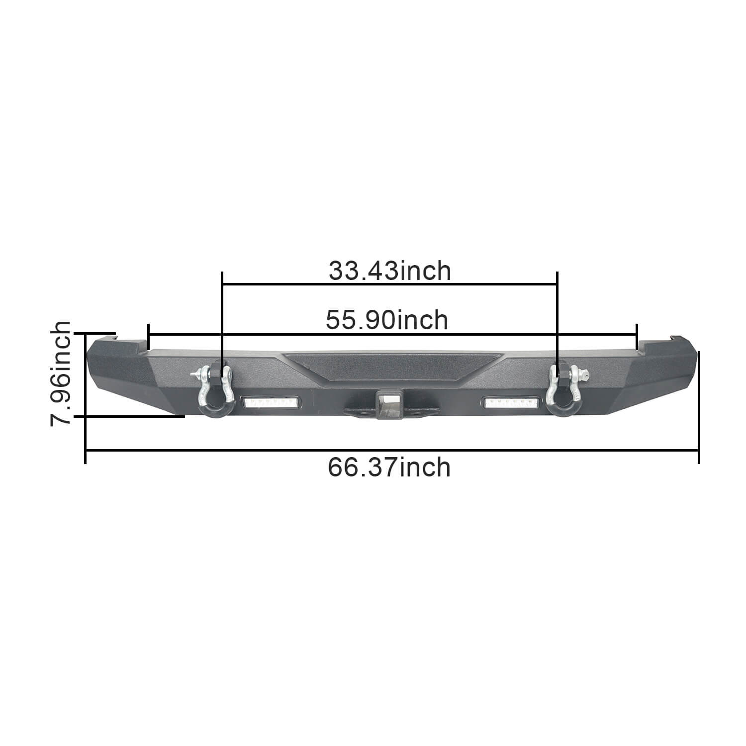 Full Width front Bumper Destroyer Rear Bumper w/2 ×18W LED Floodlights for Jeep Cherokee XJ 1984-2001 BXG321323 12