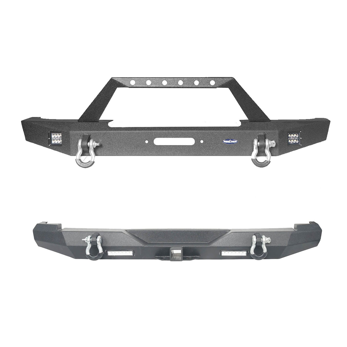 Full Width front Bumper Destroyer Rear Bumper w/2 ×18W LED Floodlights for Jeep Cherokee XJ 1984-2001 BXG321323 2