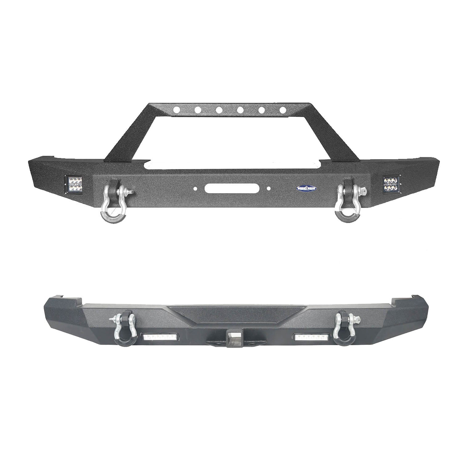 Full Width front Bumper Destroyer Rear Bumper w/2 ×18W LED Floodlights for Jeep Cherokee XJ 1984-2001 BXG321323 2