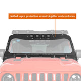 Jeep JL Full-width Front Bumper w/Mad Max Grill & Windshield Frame Cover for Jeep Wrangler JL ultralisk4x4 u30203024 13