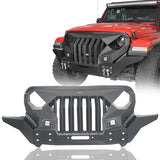 Jeep JL Full-width Front Bumper w/Mad Max Grill & Windshield Frame Cover for Jeep Wrangler JL ultralisk4x4 u30203024 3