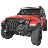 Jeep JL Full-width Front Bumper w/Mad Max Grill & Windshield Frame Cover for Jeep Wrangler JL ultralisk4x4 u30203024 4
