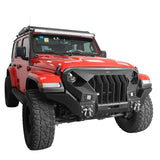 Jeep JL Full-width Front Bumper w/Mad Max Grill & Windshield Frame Cover for Jeep Wrangler JL ultralisk4x4 u30203024 6