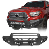 Full-Width Front Bumper with Low-Profile Hoop for 2016-2023 Toyota Tacoma 3rd Gen4 b4201-1
