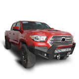 Full-Width Front Bumper with Low-Profile Hoop for 2016-2023 Toyota Tacoma 3rd Gen4 b4201-3