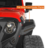 Jeep Flat Front Fender Flares w/ LED Lights ( 18-23 Jeep Wrangler JL & 20-23 Gladiator JT) b033s 3