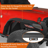 Jeep Flat Front Fender Flares w/ LED Lights ( 18-23 Jeep Wrangler JL & 20-23 Gladiator JT) b033s 4