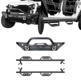 Jeep Front Bumper & Nerf Bar Side Steps (07-18 Jeep Wrangler JK) - ultralisk4x4