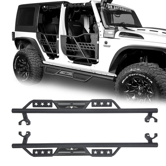 Jeep JK 4 Doors Drop Side Steps Nerf Rails Bar Running Boards for 2007-2018 Jeep Wrangler JK ultralisk4x4 - u2010-1 1