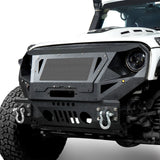 Jeep JK Steel Front Bumper w/Grille & Winch Plate(07-18 Jeep Wrangler JK) - Ultralisk 4x4