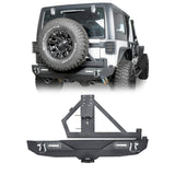 Different Trail Rear Bumper w/Tire Carrier & LED Floodlights(07-18 Jeep Wrangler JK) - Ultralisk 4x4