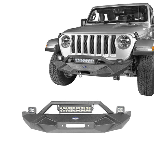 Blade Master Front Bumper w/W Inch Plate & Light Bar(18-24 Jeep Wrangler JL) - ultralisk4x4