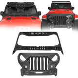 Jeep JL Full-width Front Bumper w/Mad Max Grill & Windshield Frame Cover for Jeep Wrangler JL ultralisk4x4 u30213024  1
