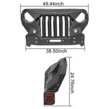 Jeep JL Full-width Front Bumper w/Mad Max Grill & Windshield Frame Cover for Jeep Wrangler JL ultralisk4x4 u30213024  8